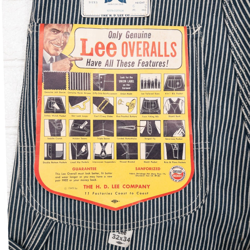 LEE STRIPE OVERALL 1950’S DEAD STOCK