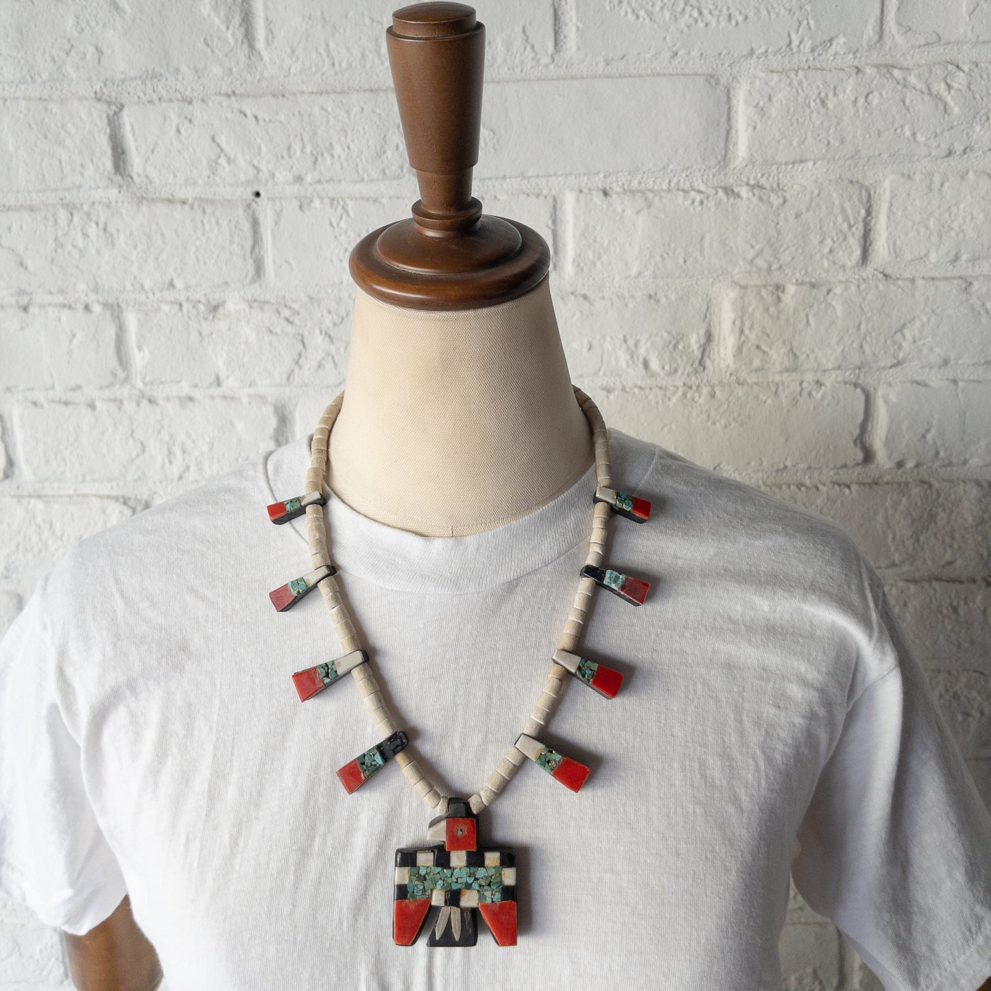 SANTO DOMINGO BATTERY BIRD NECKLACES THUNDERBIRD 1930'S ④