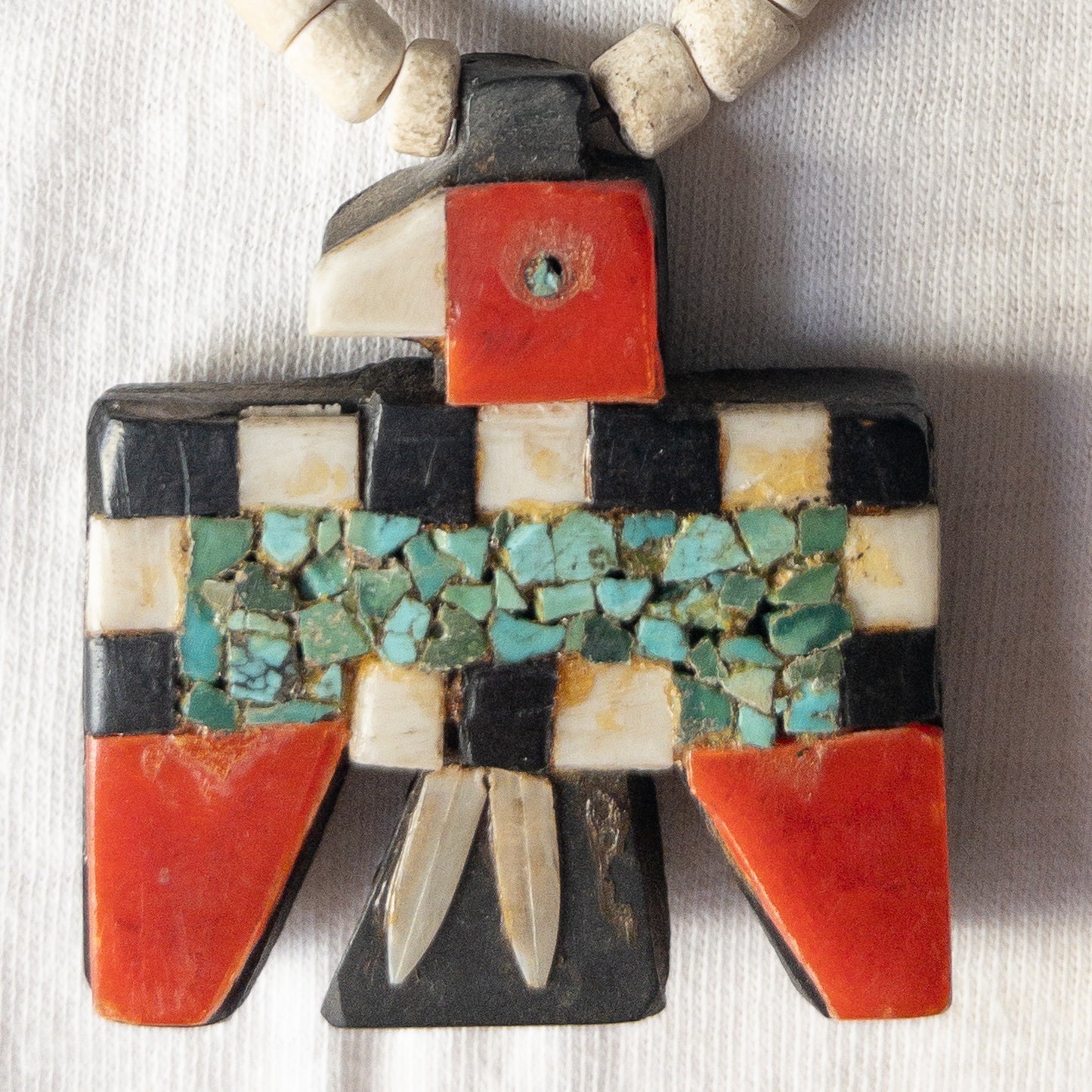 SANTO DOMINGO BATTERY BIRD NECKLACES THUNDERBIRD 1930'S ④
