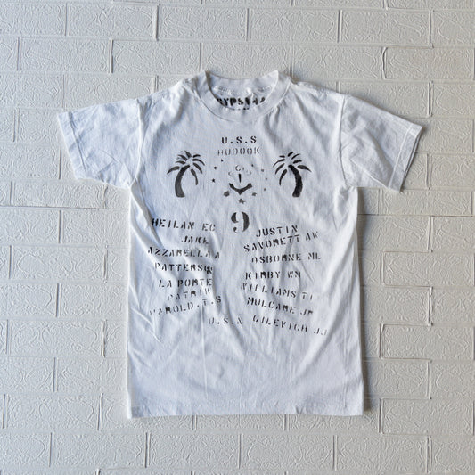 SHANANA MIL GYPSY HAND PAINT USN STENCIL TEE  var.1