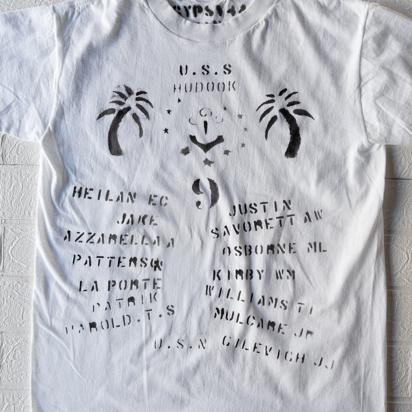 SHANANA MIL GYPSY HAND PAINT USN STENCIL TEE var.1