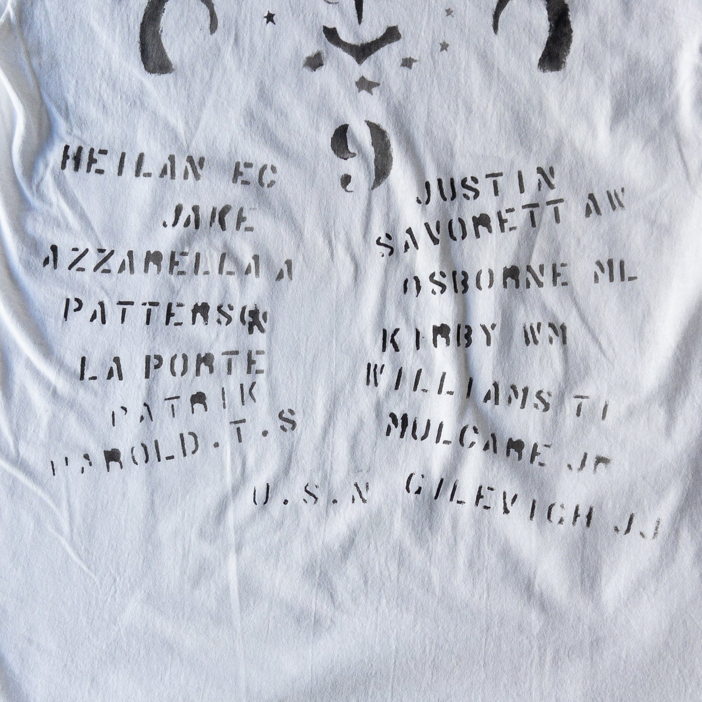 SHANANA MIL GYPSY HAND PAINT USN STENCIL TEE var.1