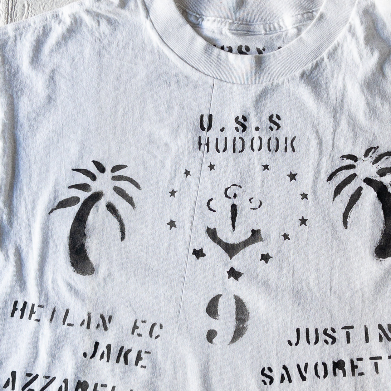 SHANANA MIL GYPSY HAND PAINT USN STENCIL TEE  var.2