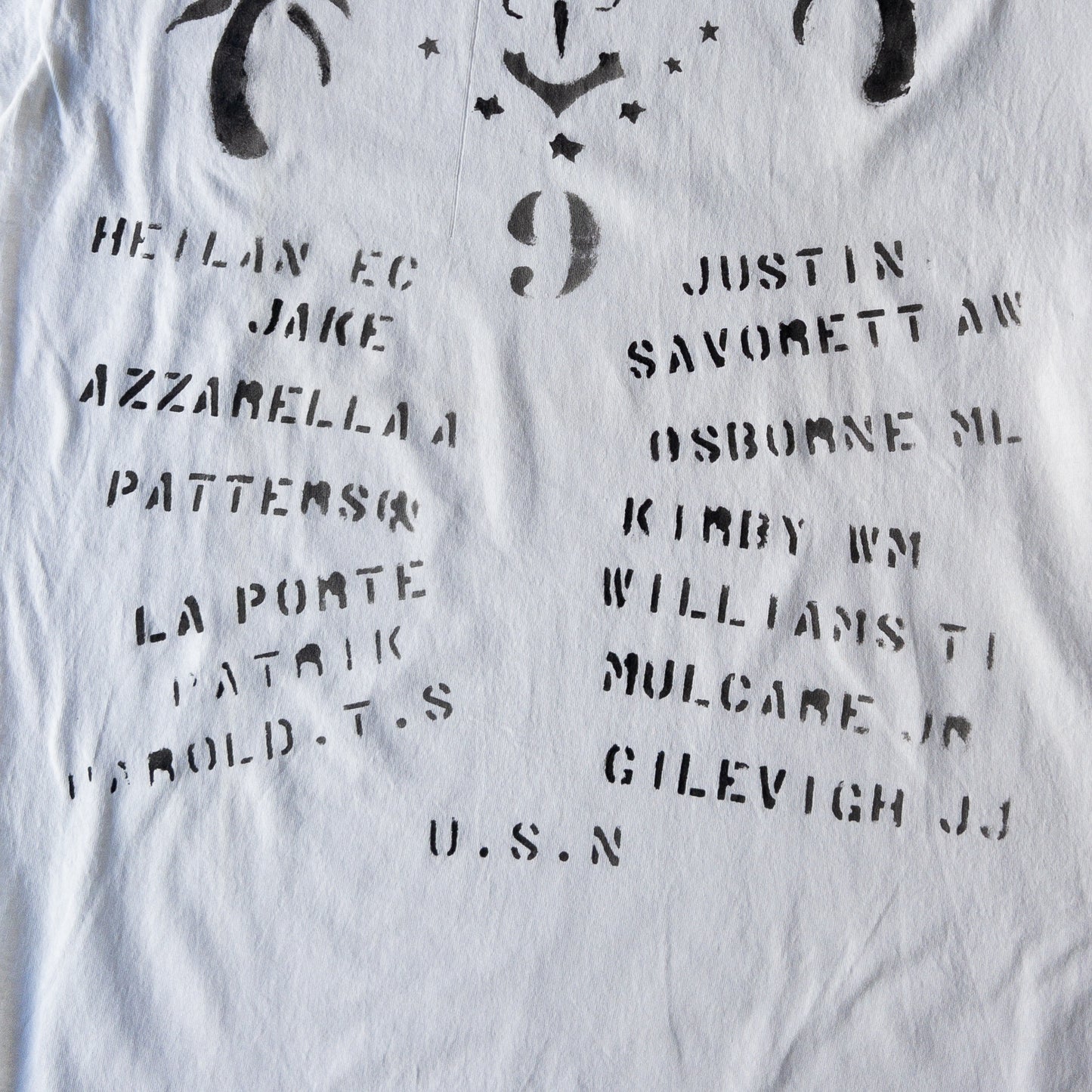 SHANANA MIL GYPSY HAND PAINT USN STENCIL TEE  var.2