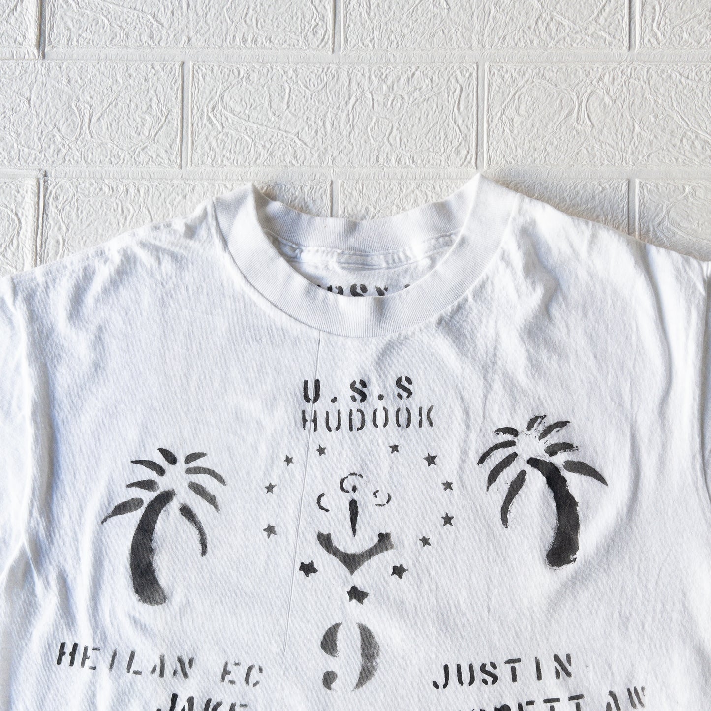 SHANANA MIL GYPSY HAND PAINT USN STENCIL TEE  var.2