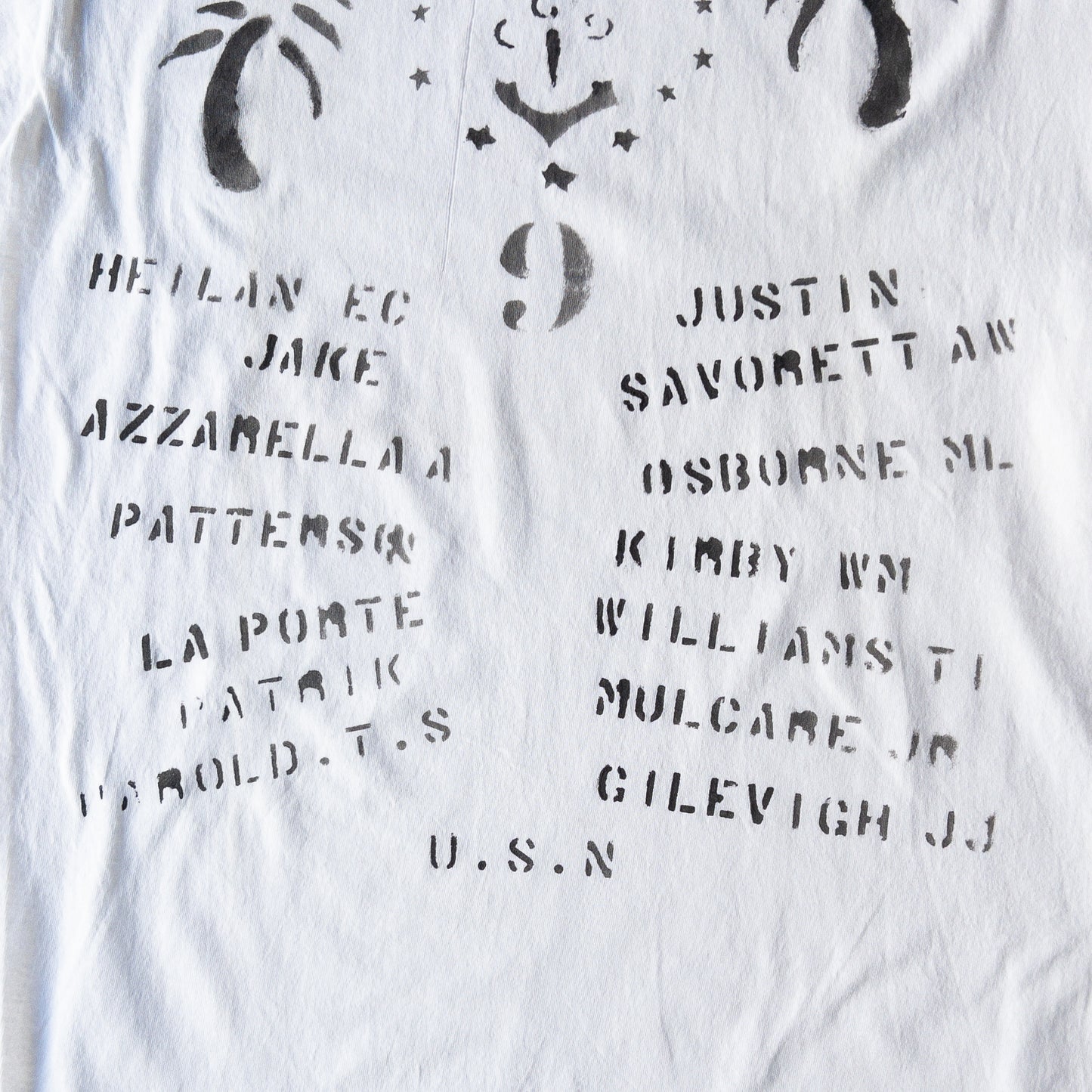 SHANANA MIL GYPSY HAND PAINT USN STENCIL TEE  var.2