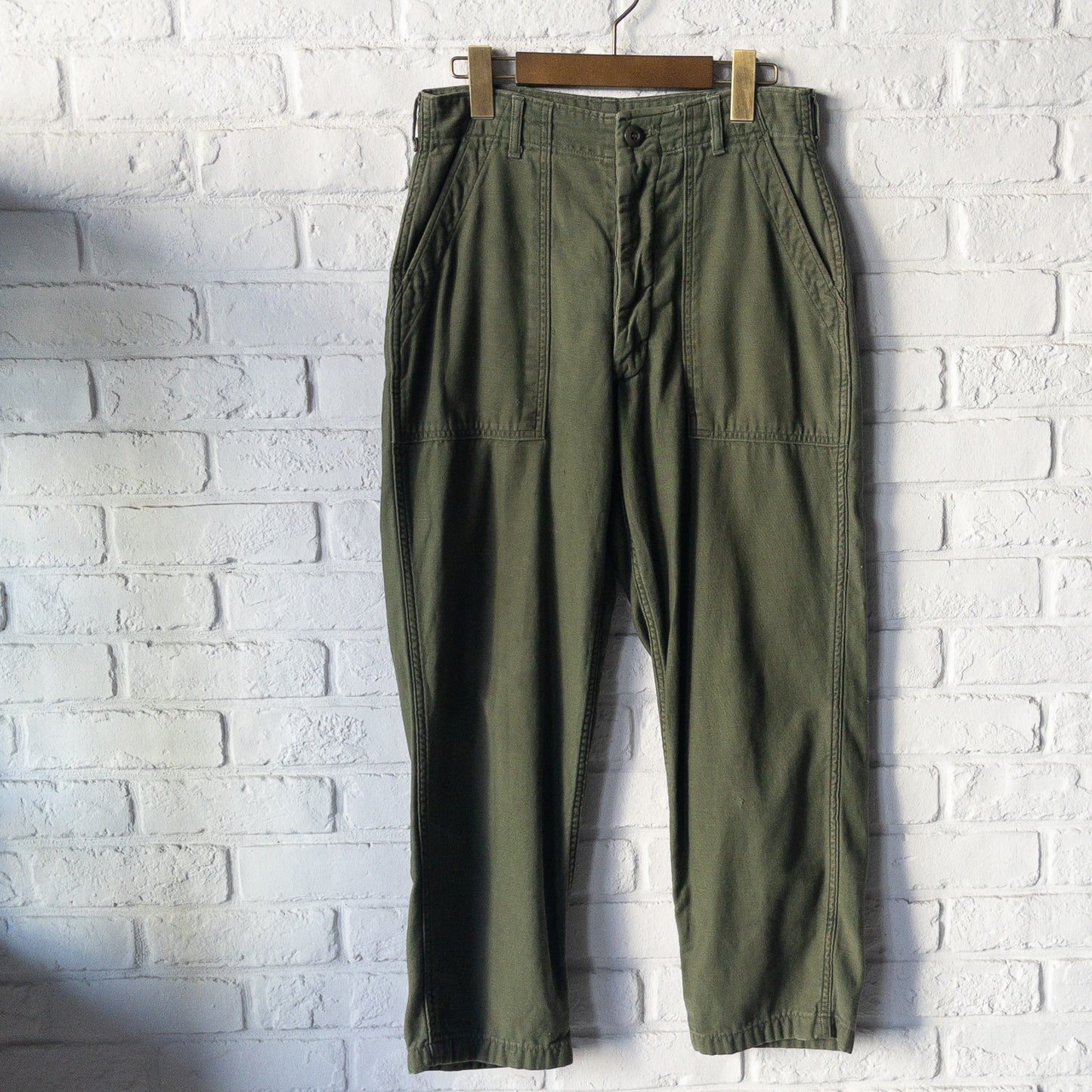 U.S. ARMY COTTON SATEEN BAKER PANTS 1970'S VINTAGE(OG107)