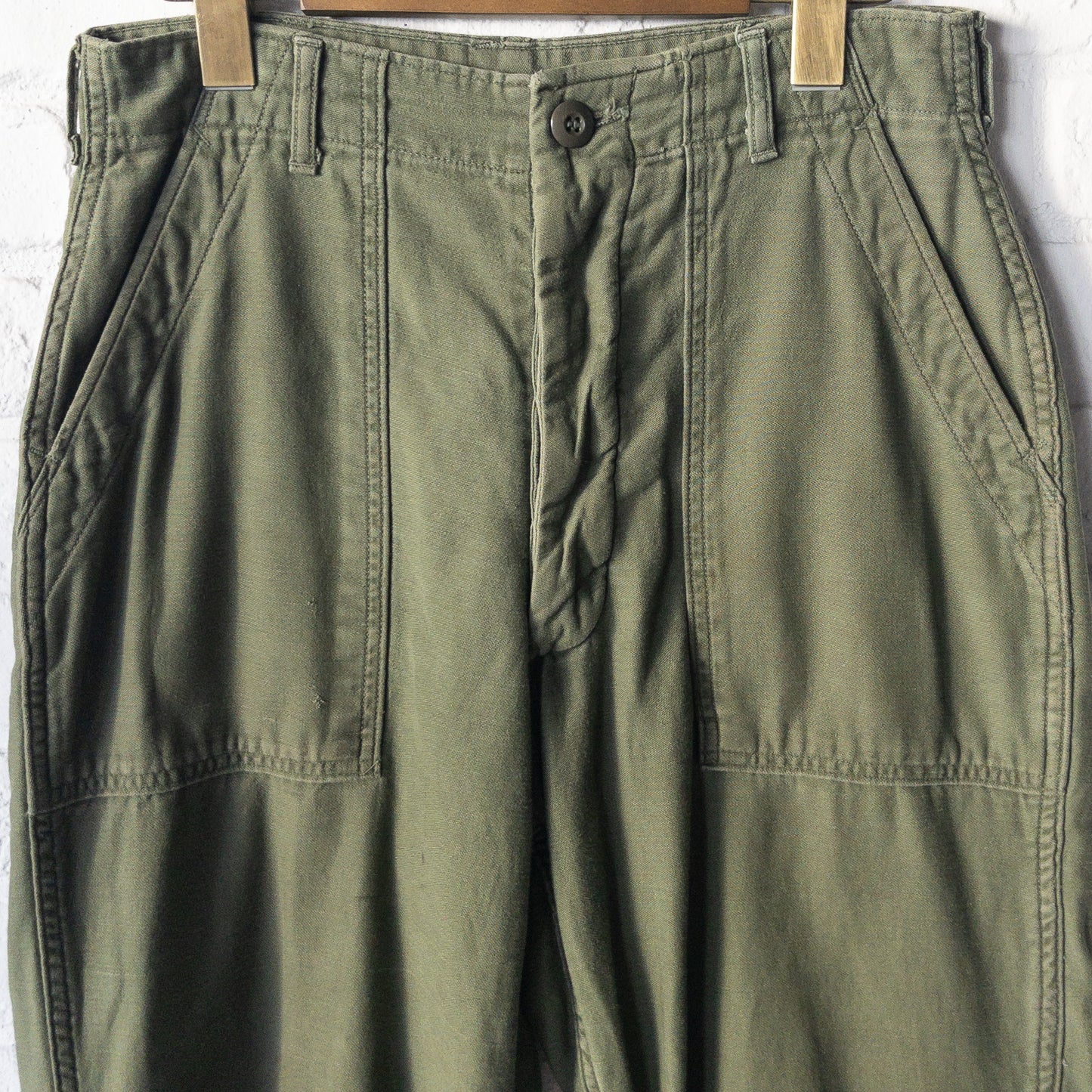 U.S. ARMY COTTON SATEEN BAKER PANTS 1970'S VINTAGE(OG107)