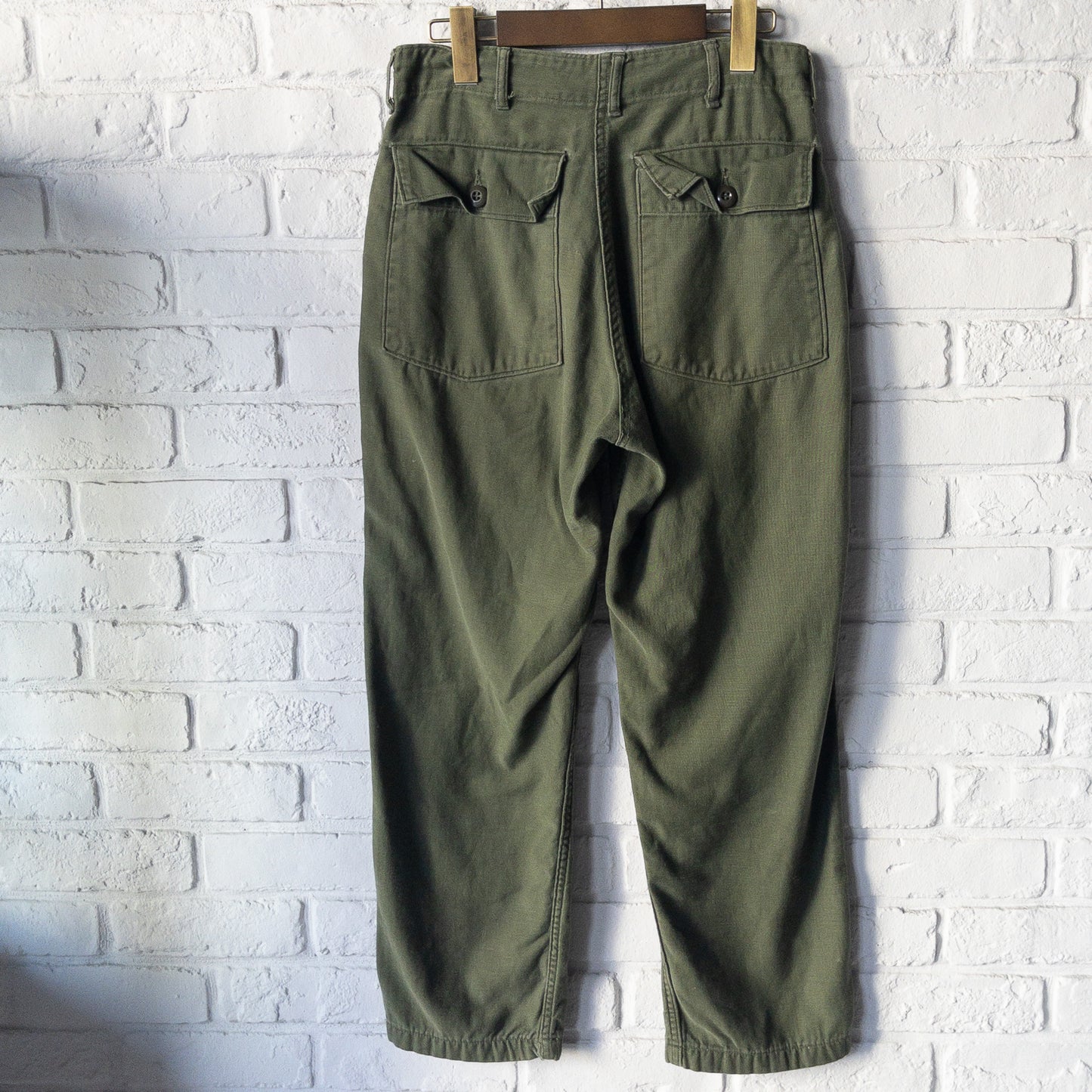 U.S. ARMY COTTON SATEEN BAKER PANTS 1970'S VINTAGE(OG107)