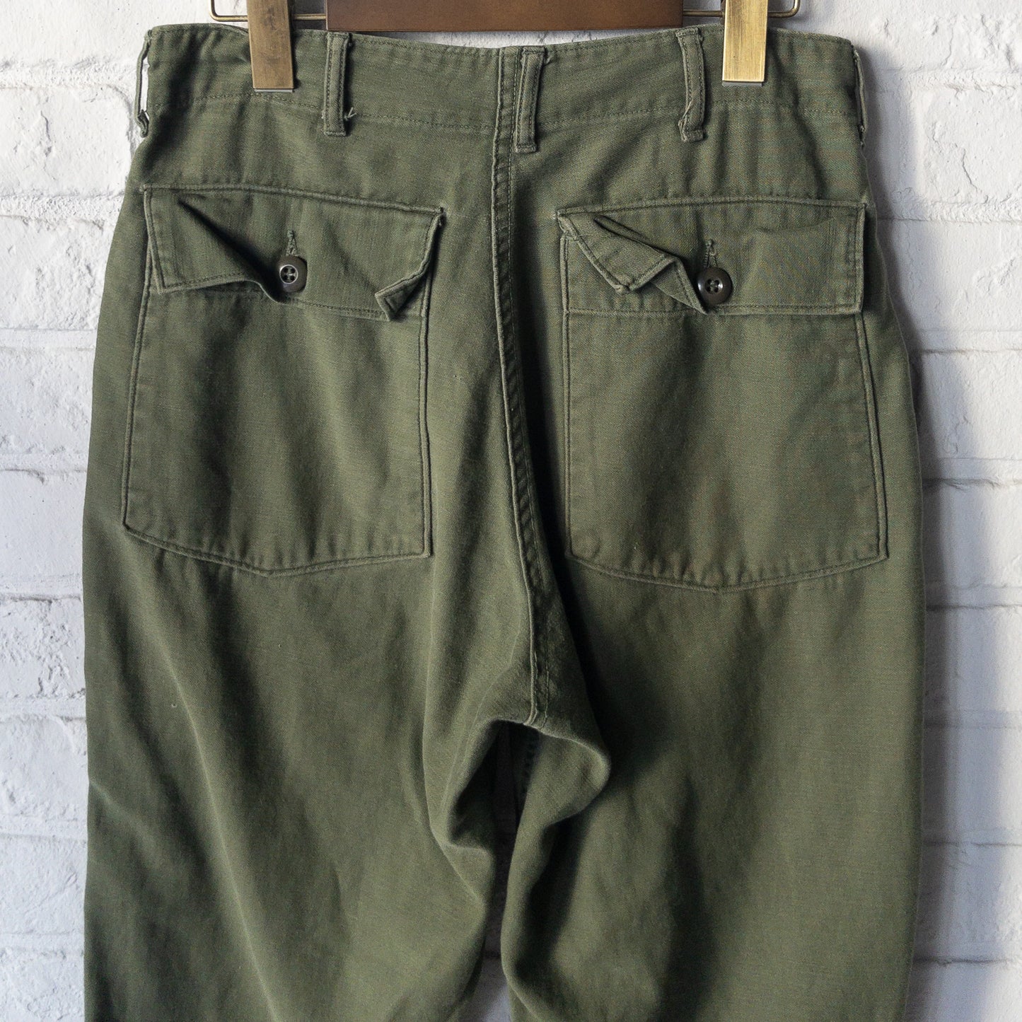 U.S. ARMY COTTON SATEEN BAKER PANTS 1970'S VINTAGE(OG107)