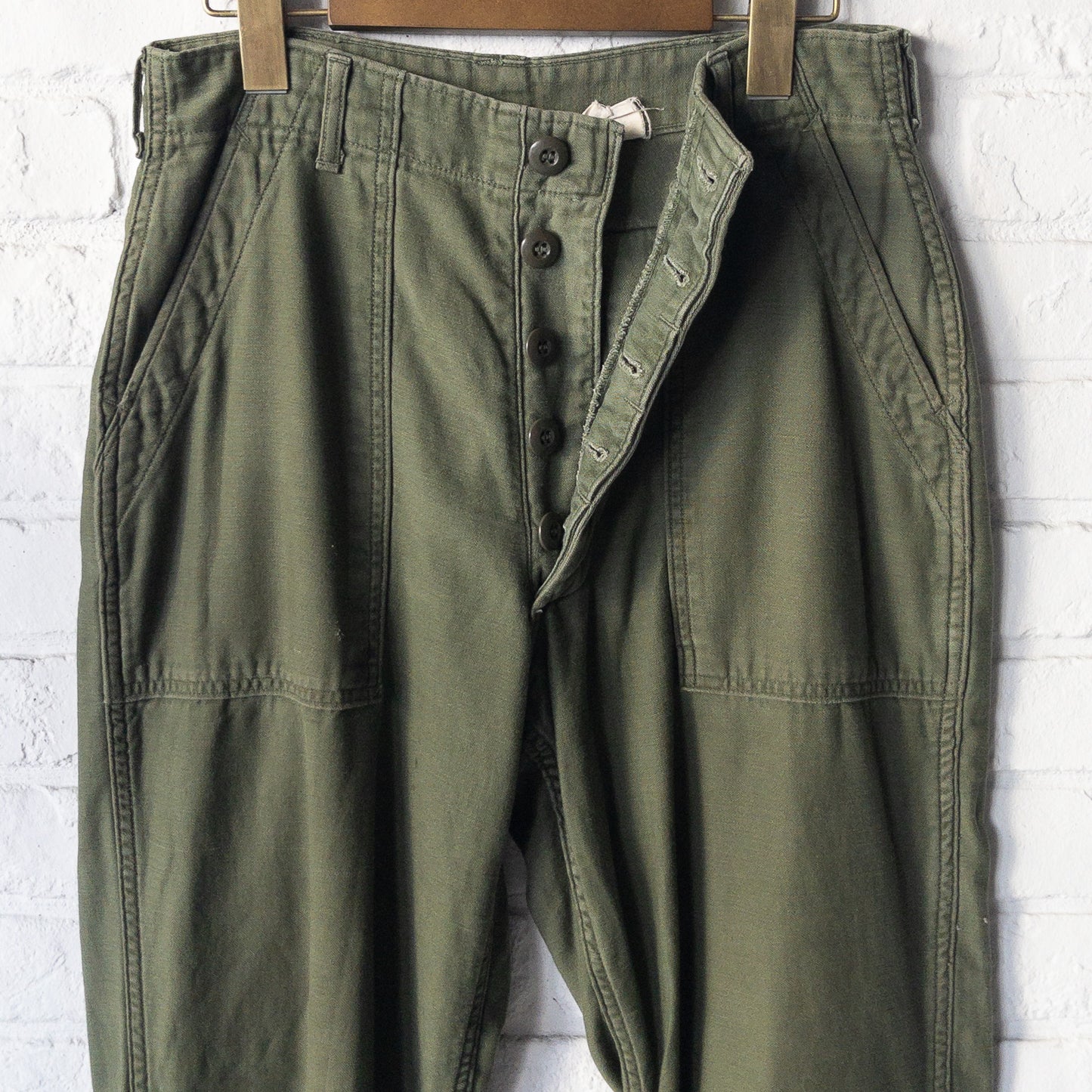U.S. ARMY COTTON SATEEN BAKER PANTS 1970'S VINTAGE(OG107)