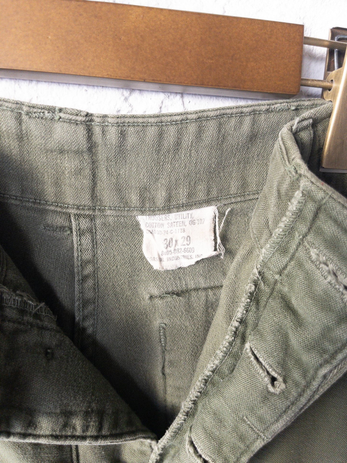 U.S. ARMY COTTON SATEEN BAKER PANTS 1970'S VINTAGE(OG107)