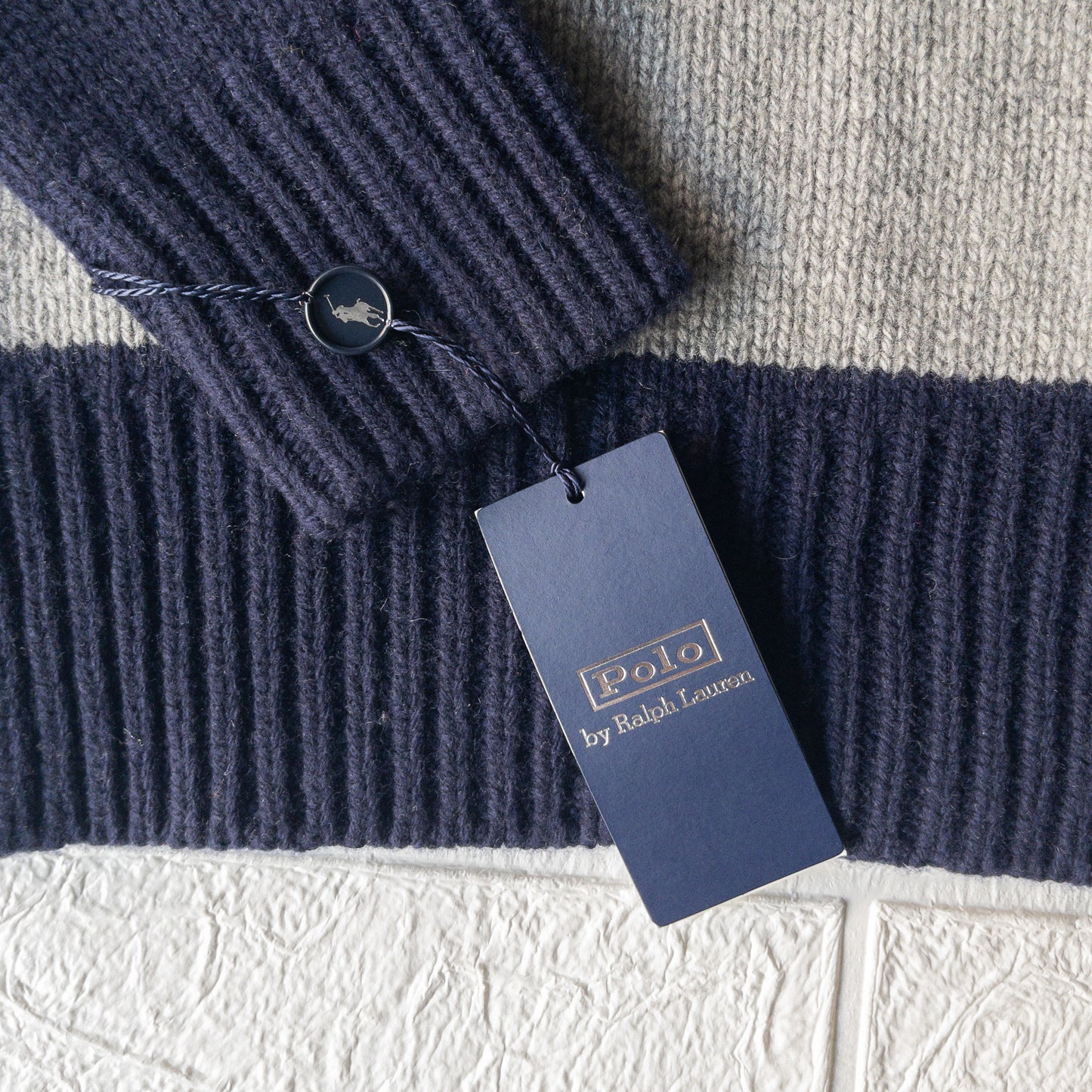 POLO RALPH LAUREN WOOL CASHIMERE STRIPE TURTLE KNIT