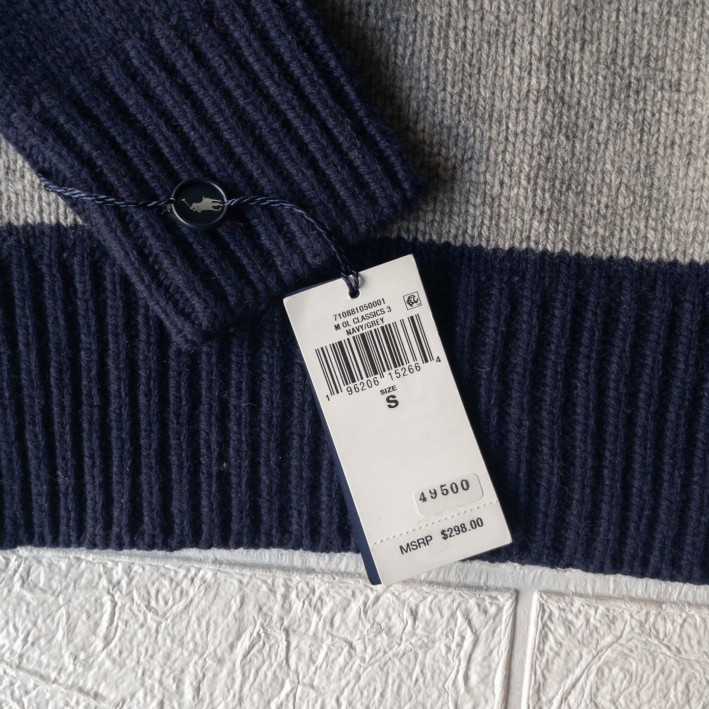 POLO RALPH LAUREN WOOL CASHIMERE STRIPE TURTLE KNIT