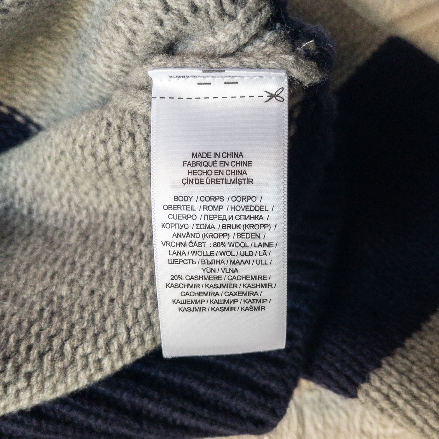 POLO RALPH LAUREN WOOL CASHIMERE STRIPE TURTLE KNIT