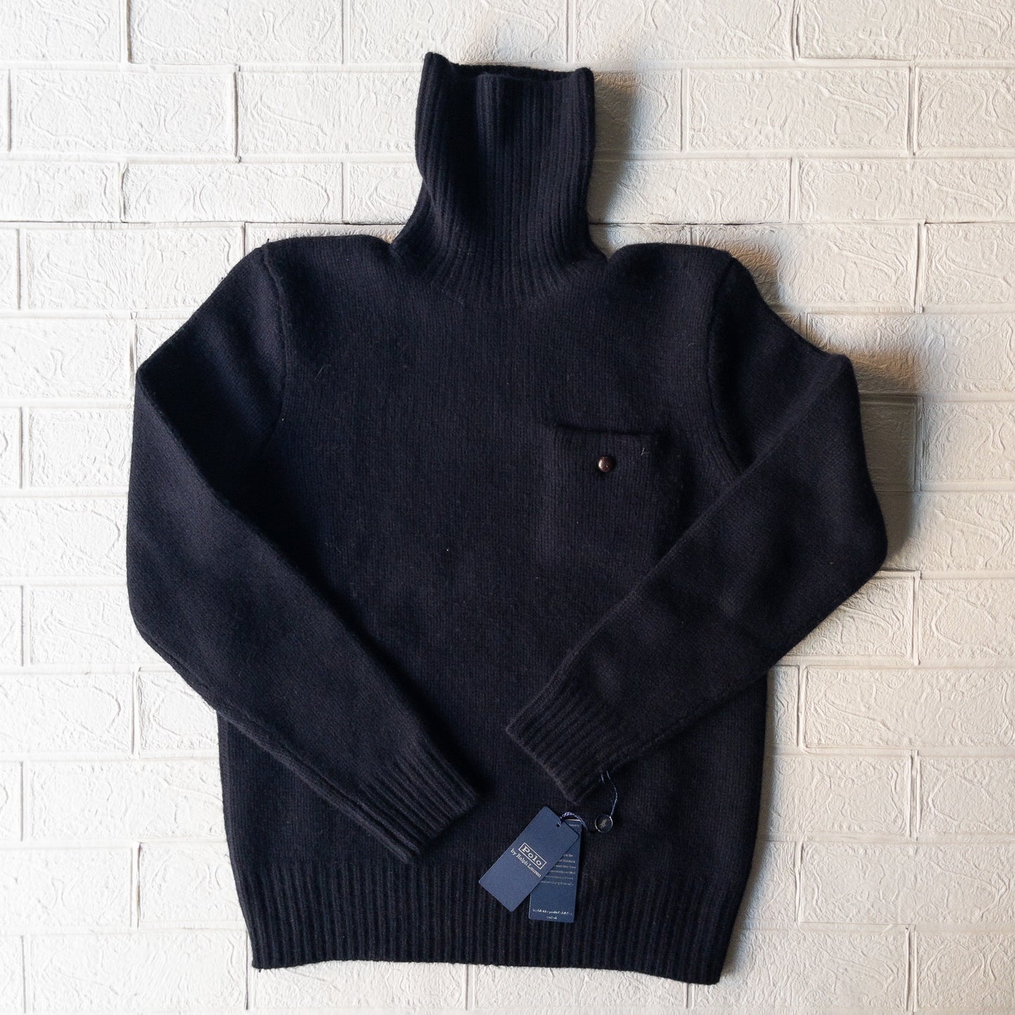 POLO RALPH LAUREN WOOL CASHIMERE POCKET TURTLE KNIT