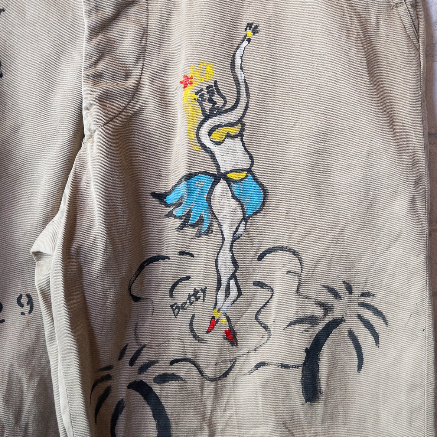 SHANANAMIL GYPSY USN PINUP HAND DRAWN CHINO PANTS VINTAGE VAR.2