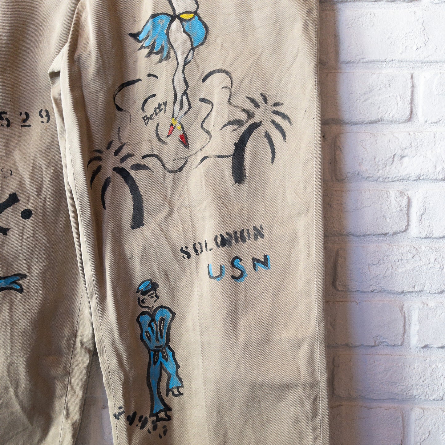 SHANANAMIL GYPSY USN PINUP HAND DRAWN CHINO PANTS VINTAGE VAR.2