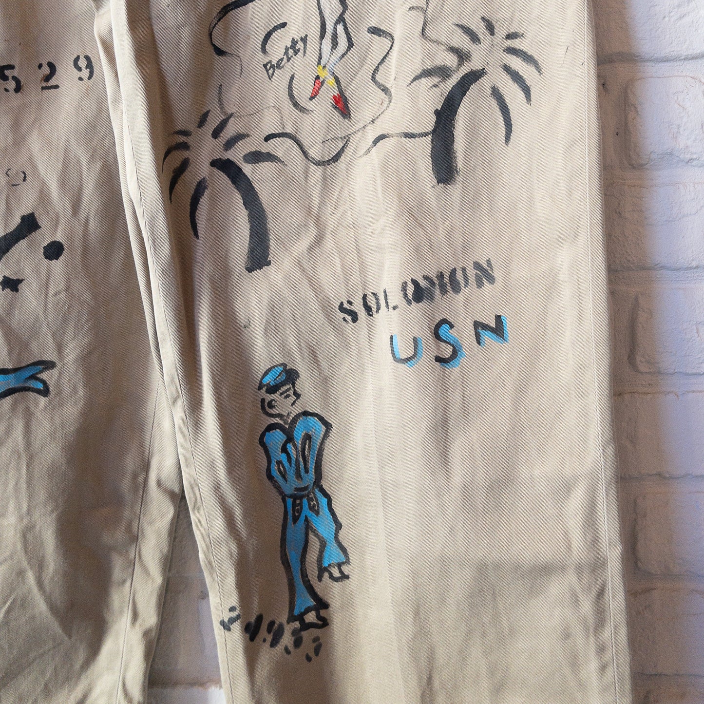 SHANANAMIL GYPSY USN PINUP HAND DRAWN CHINO PANTS VINTAGE VAR.2