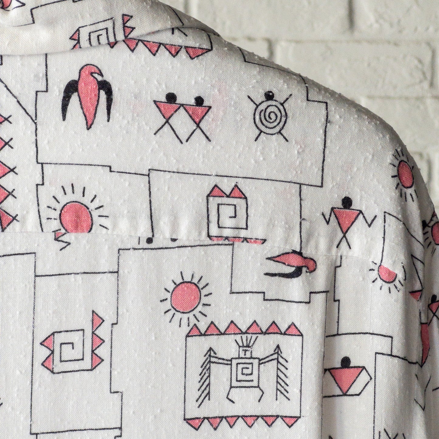 AMERICAN NATIVE PATERN RAYON SHORTSLEEVE SHIRTS 1950'S VINTAGE