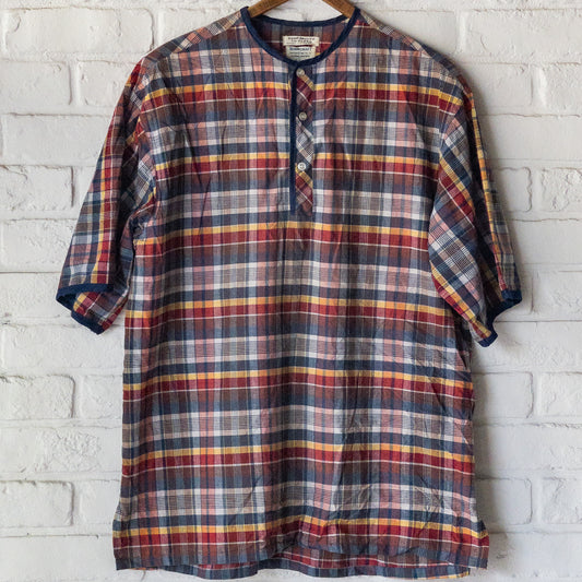 TOWNCRAFT PENNEYS HENRY NECK PETTERN MADRAS SHIRTS 60'S VINTAGE
