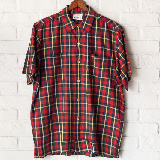 HATHAWAY REGURAR COLOR BOX STYLE CHECK PATEERN 60'S SHORT SLEEVE SHIRTS