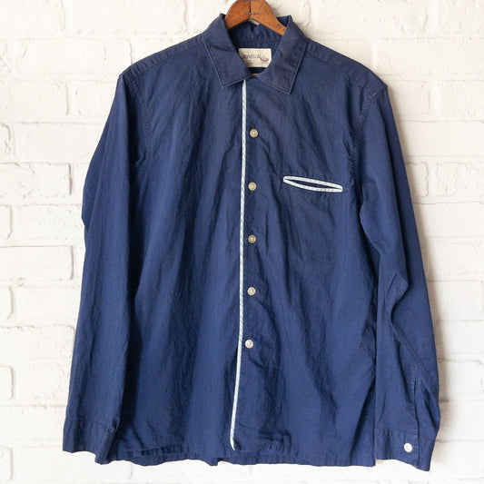 DONEGAL SOLID/PIPING PETTERN LONG SLEEVE SHIRTS 60'S VINTAGE