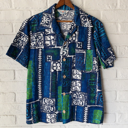 JC PENNEY CALIFORNIA STYLE SHIRTS 70'S BATIK PRINT DEAD STOCK