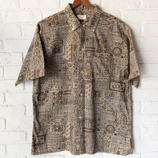 PLAYMATES BATIK PRINT B.D. BOX SHIRTS 50'-60'S DEAD STOCK