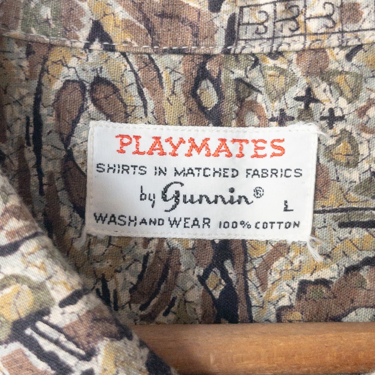 PLAYMATES BATIK PRINT B.D. BOX SHIRTS 50'-60'S DEAD STOCK
