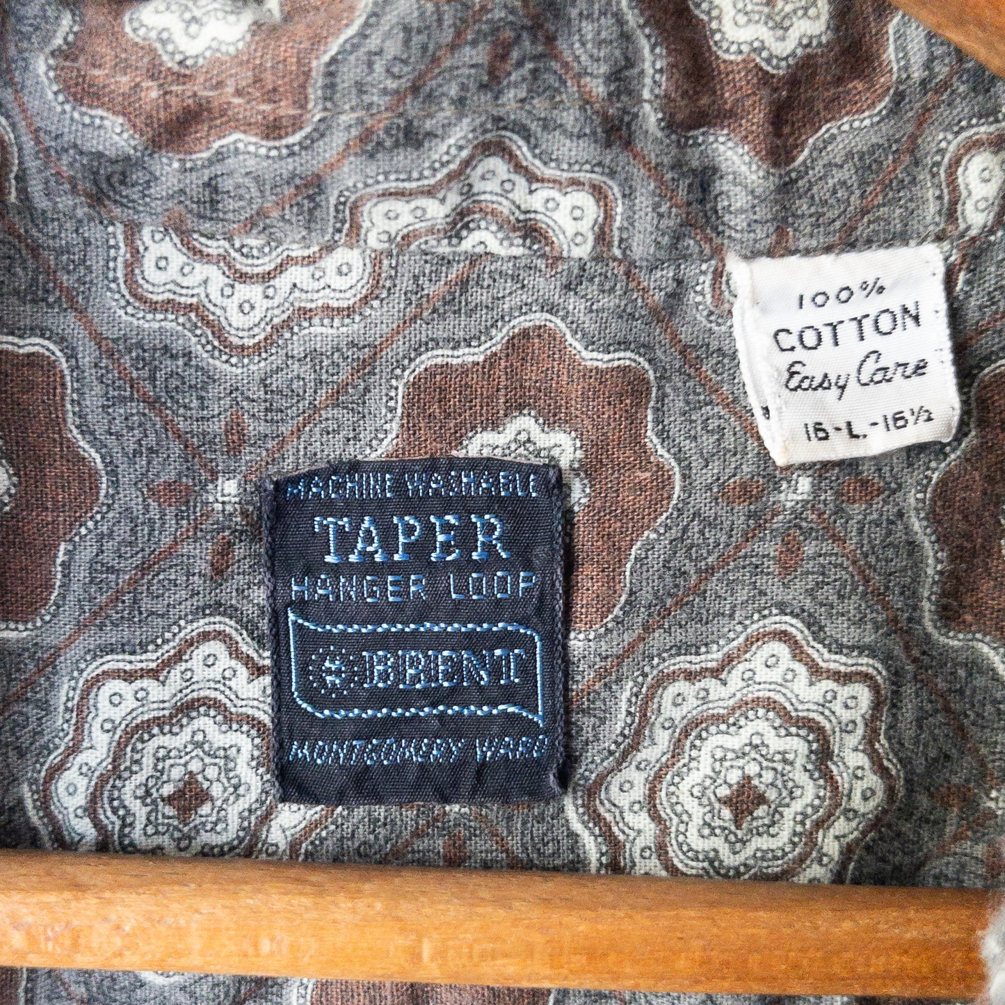 BRENT B.D.FINE PATTERN PRINT SHIRTS 60'S VINTAGE