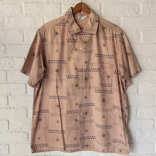 CALIFORNIA FINE PATTERN OPEN COLOR SHIRTS 50'S VINTAGE