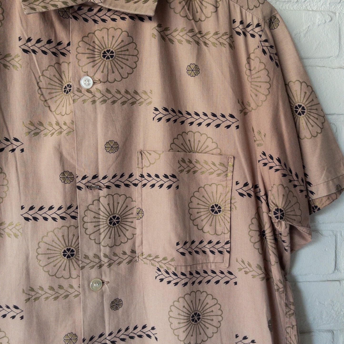 CALIFORNIA FINE PATTERN OPEN COLOR SHIRTS 50'S VINTAGE