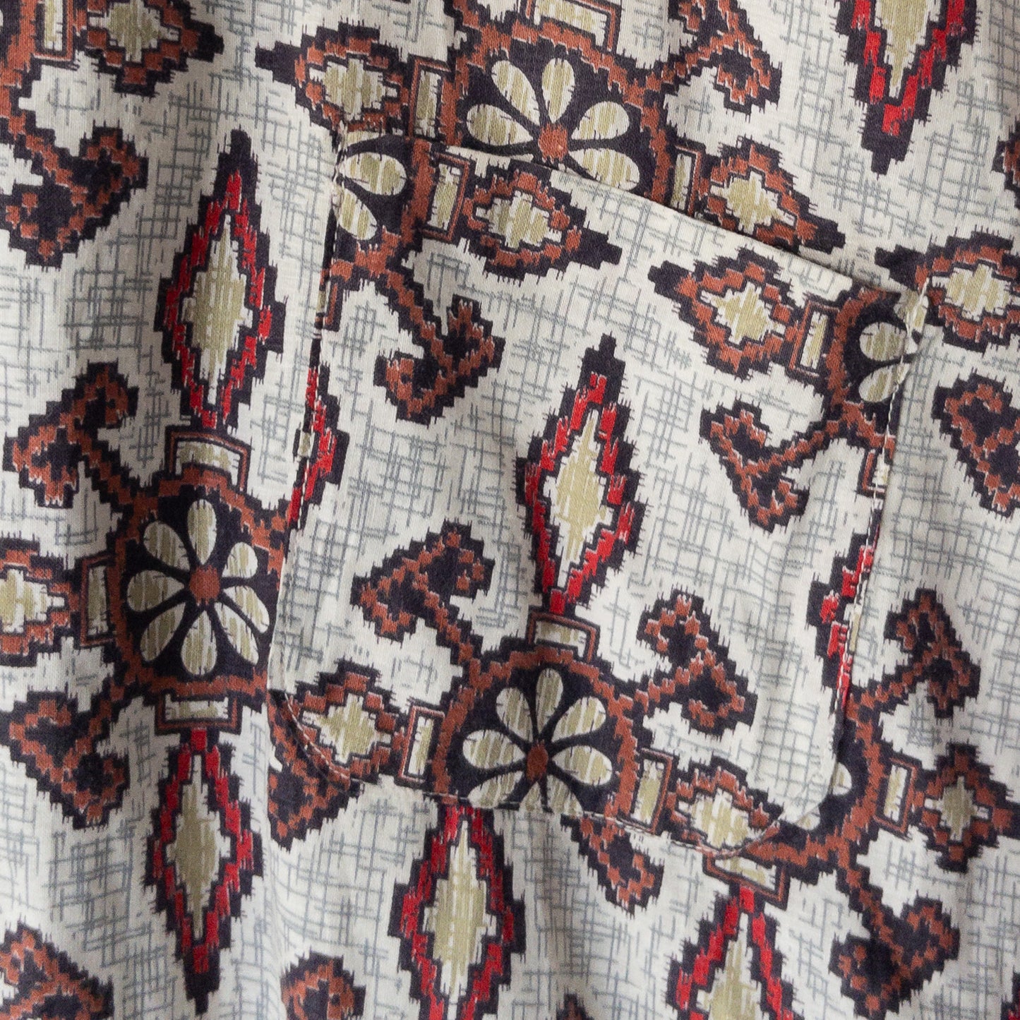 WASH'N WEAR BATIK/FINE PRINT BOX SHIRTS 50'-60'S DEAD STOCK