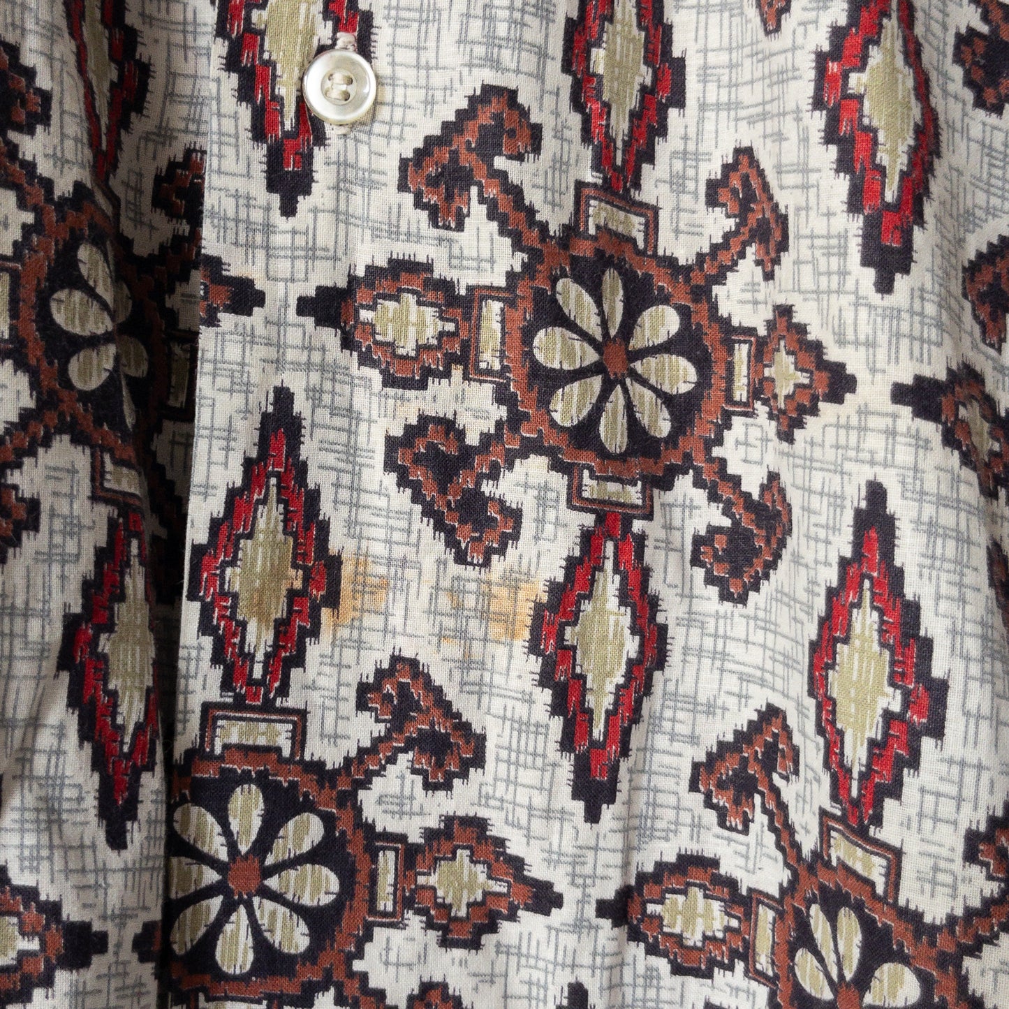 WASH'N WEAR BATIK/FINE PRINT BOX SHIRTS 50'-60'S DEAD STOCK