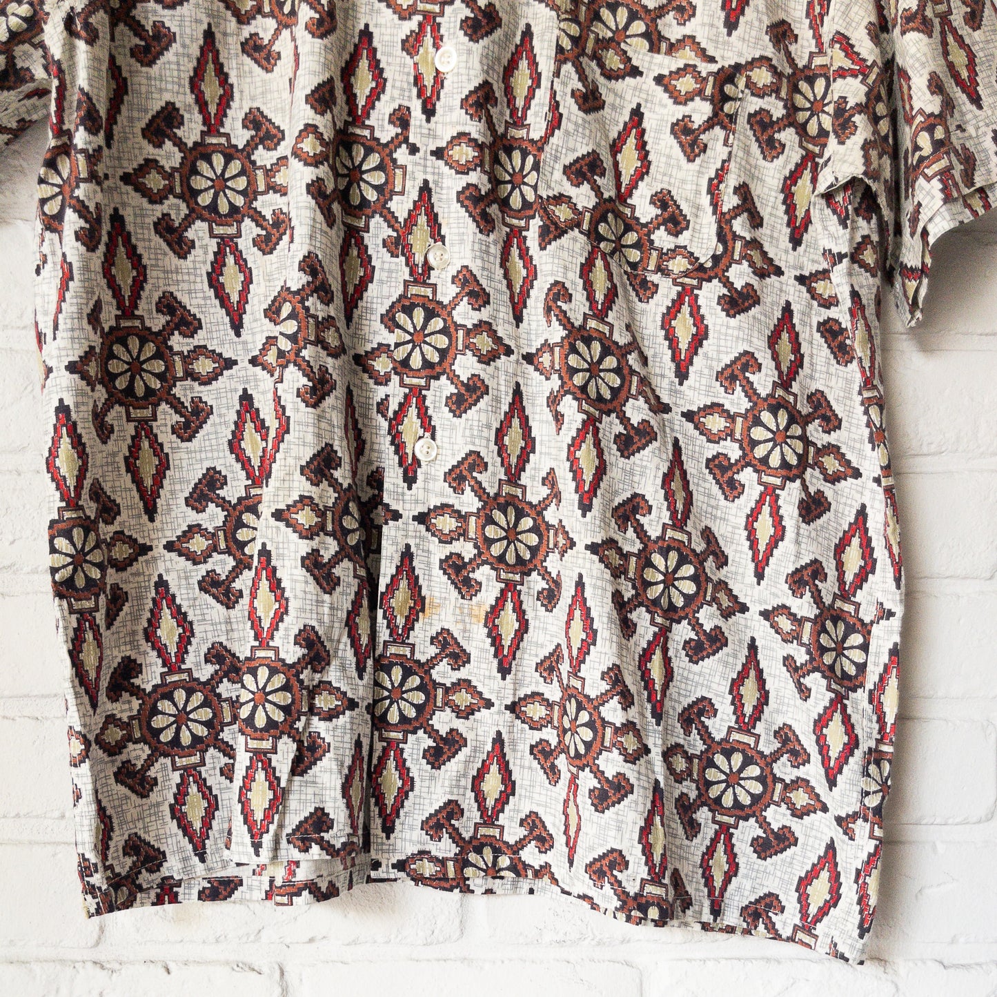 WASH'N WEAR BATIK/FINE PRINT BOX SHIRTS 50'-60'S DEAD STOCK