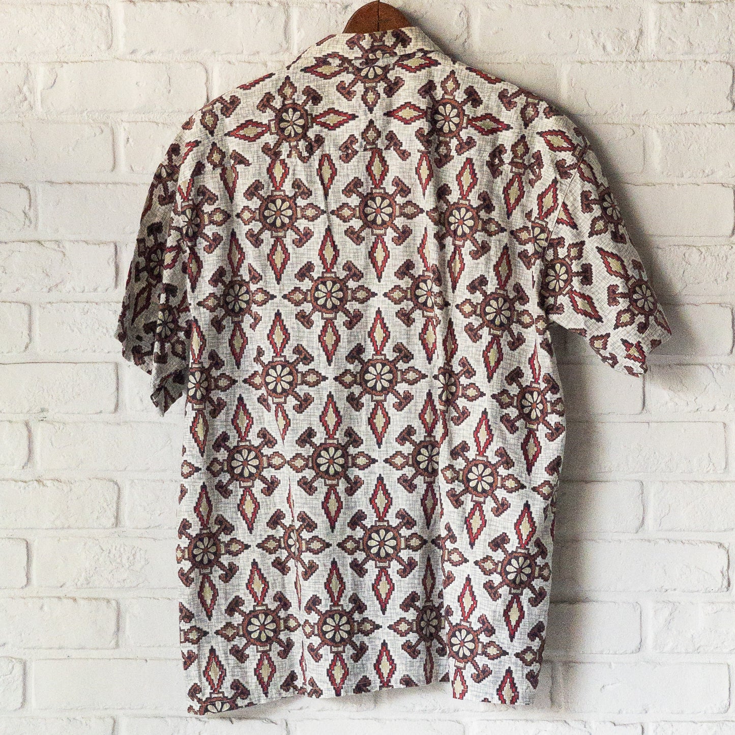 WASH'N WEAR BATIK/FINE PRINT BOX SHIRTS 50'-60'S DEAD STOCK