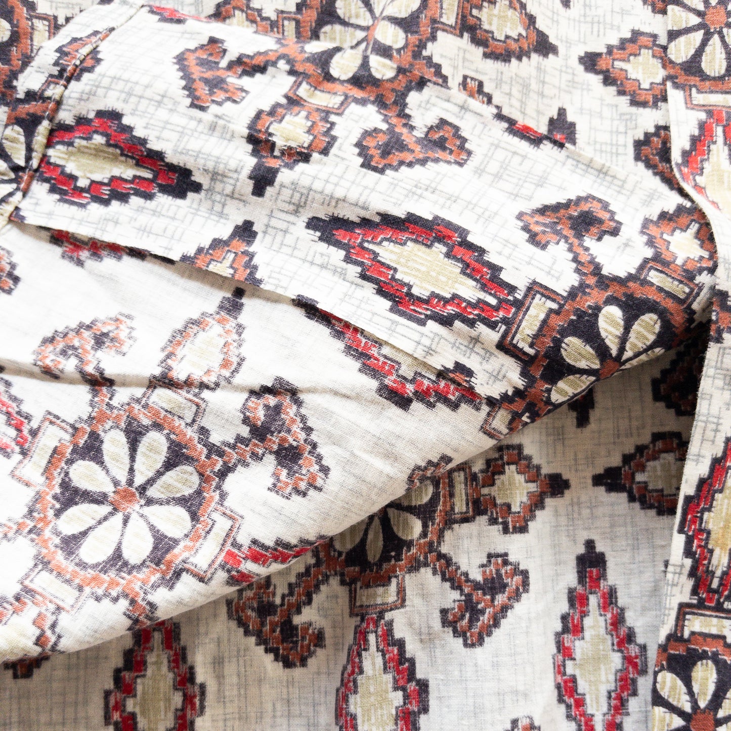 WASH'N WEAR BATIK/FINE PRINT BOX SHIRTS 50'-60'S DEAD STOCK