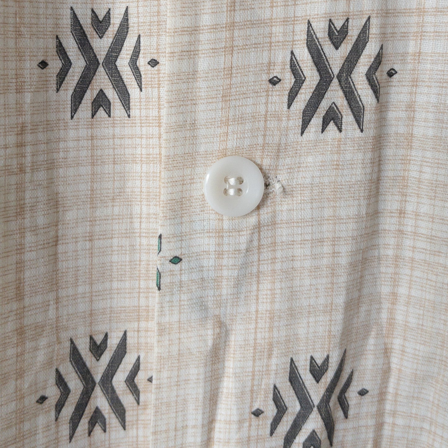 SPORTS WEAR FINE PATTERN PRINT BOX STYLE SHORT SHIRTS 50'S DEAD STOCK