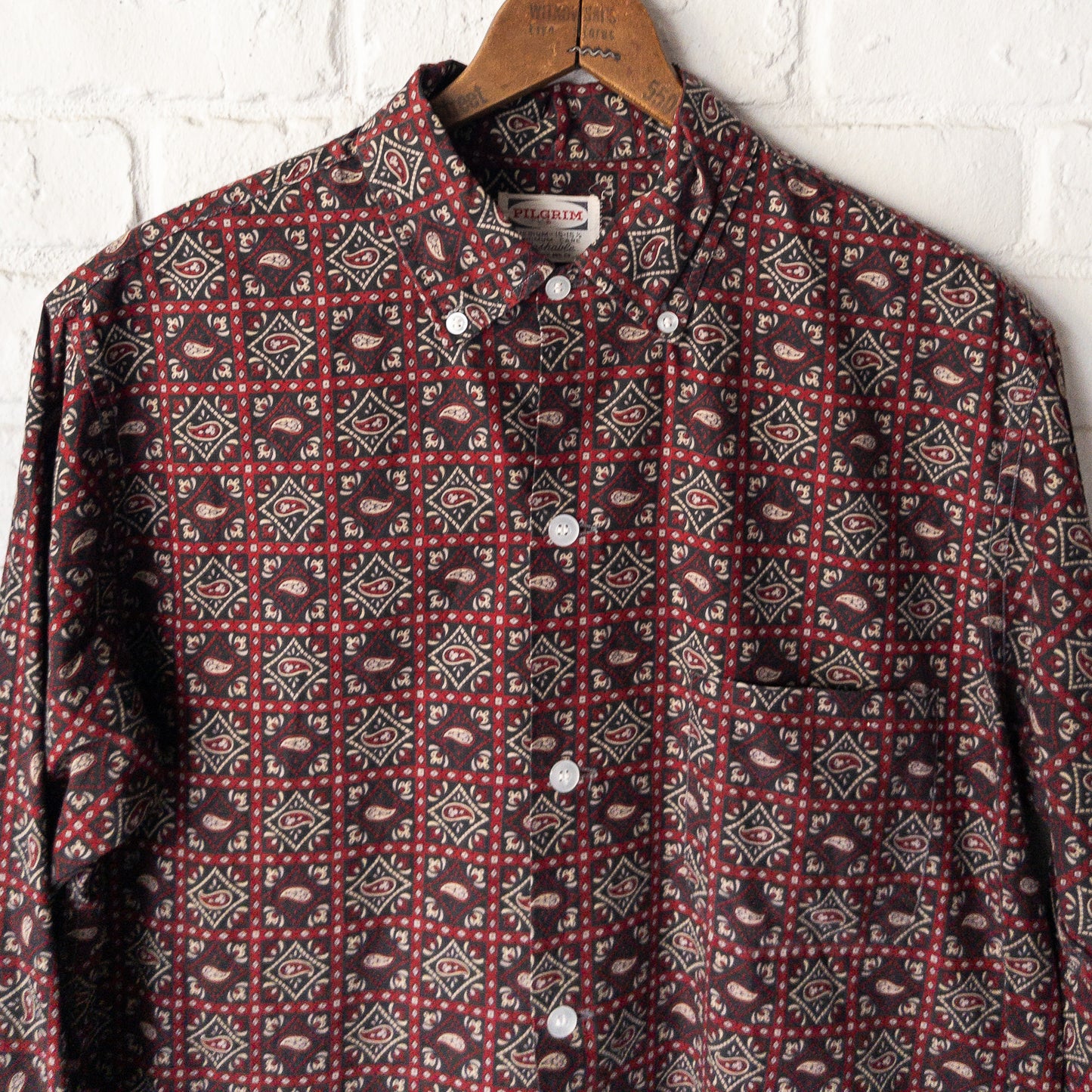 PILGRIM B.D.3/4 QUATER SLEEVE PAISLEY PRINT BOX SHIRTS VINTAGE 60'S