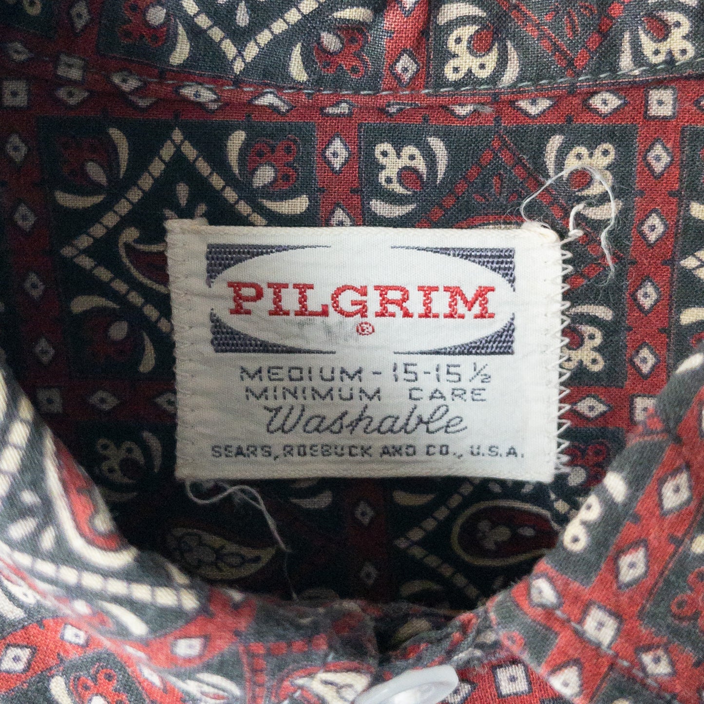 PILGRIM B.D.3/4 QUATER SLEEVE PAISLEY PRINT BOX SHIRTS VINTAGE 60'S