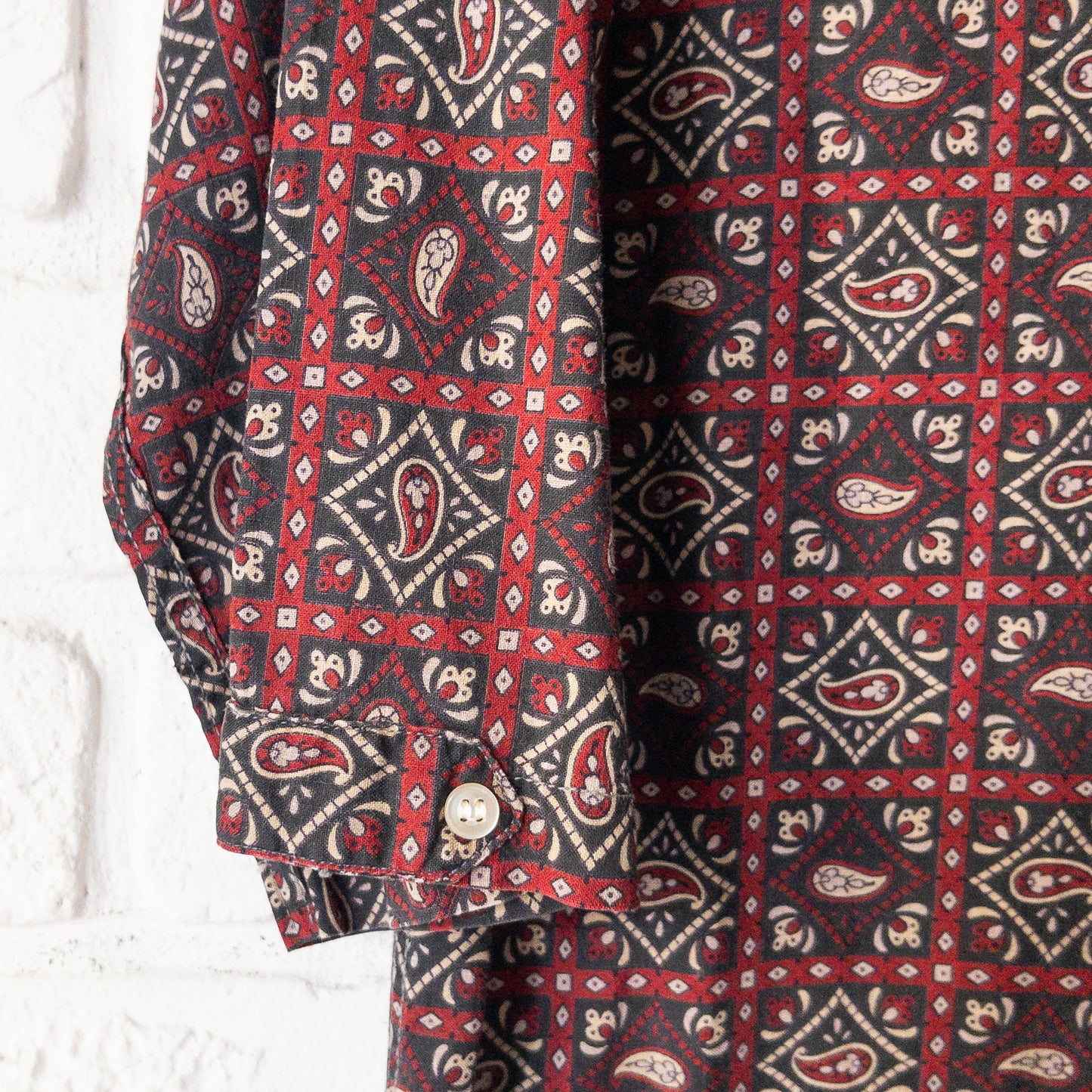 PILGRIM B.D.3/4 QUATER SLEEVE PAISLEY PRINT BOX SHIRTS VINTAGE 60'S