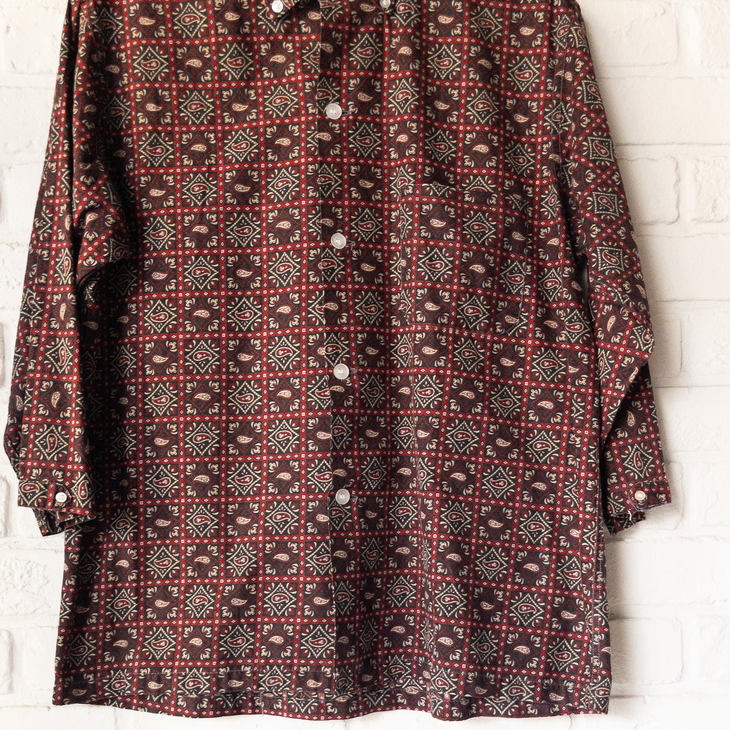PILGRIM B.D.3/4 QUATER SLEEVE PAISLEY PRINT BOX SHIRTS VINTAGE 60'S