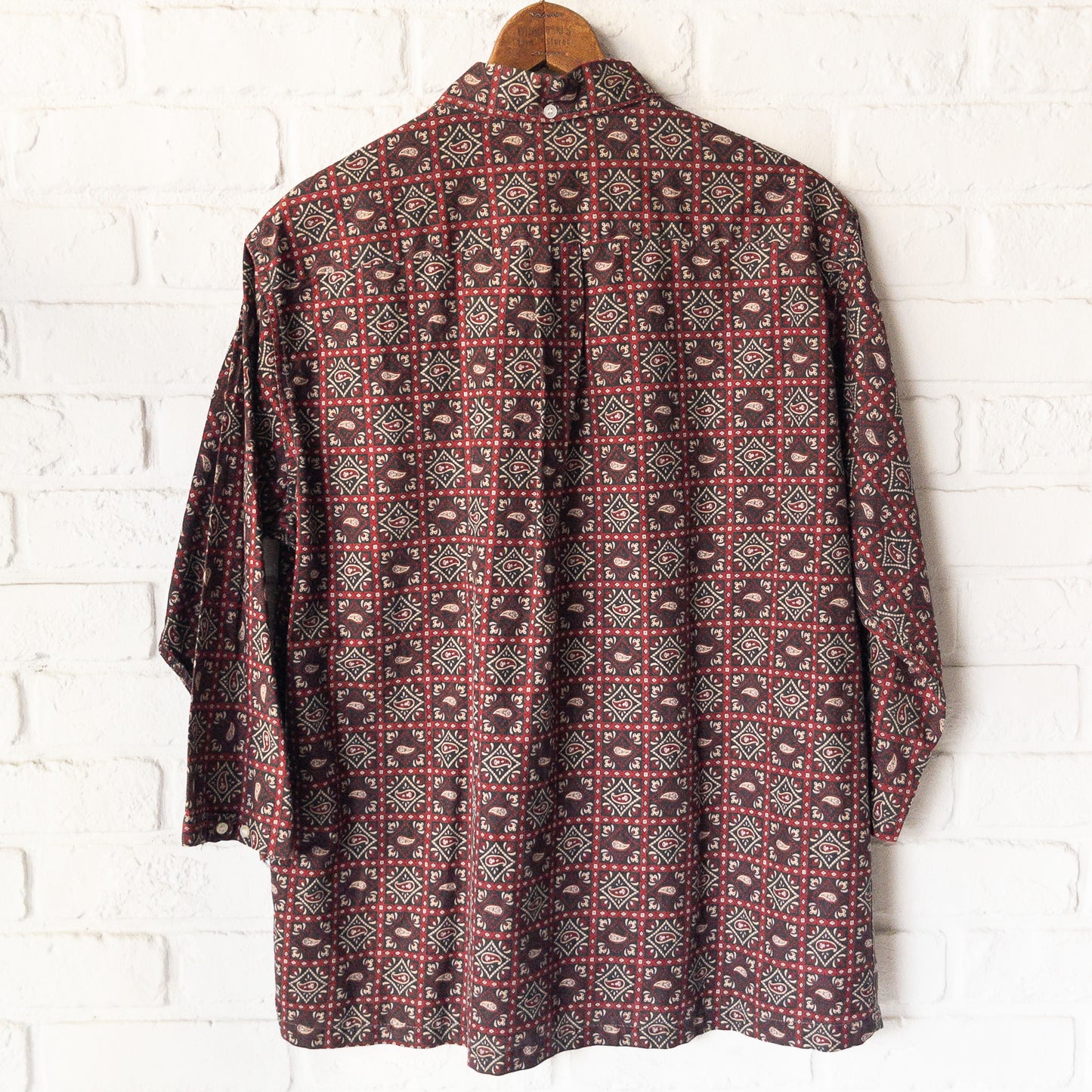 PILGRIM B.D.3/4 QUATER SLEEVE PAISLEY PRINT BOX SHIRTS VINTAGE 60'S
