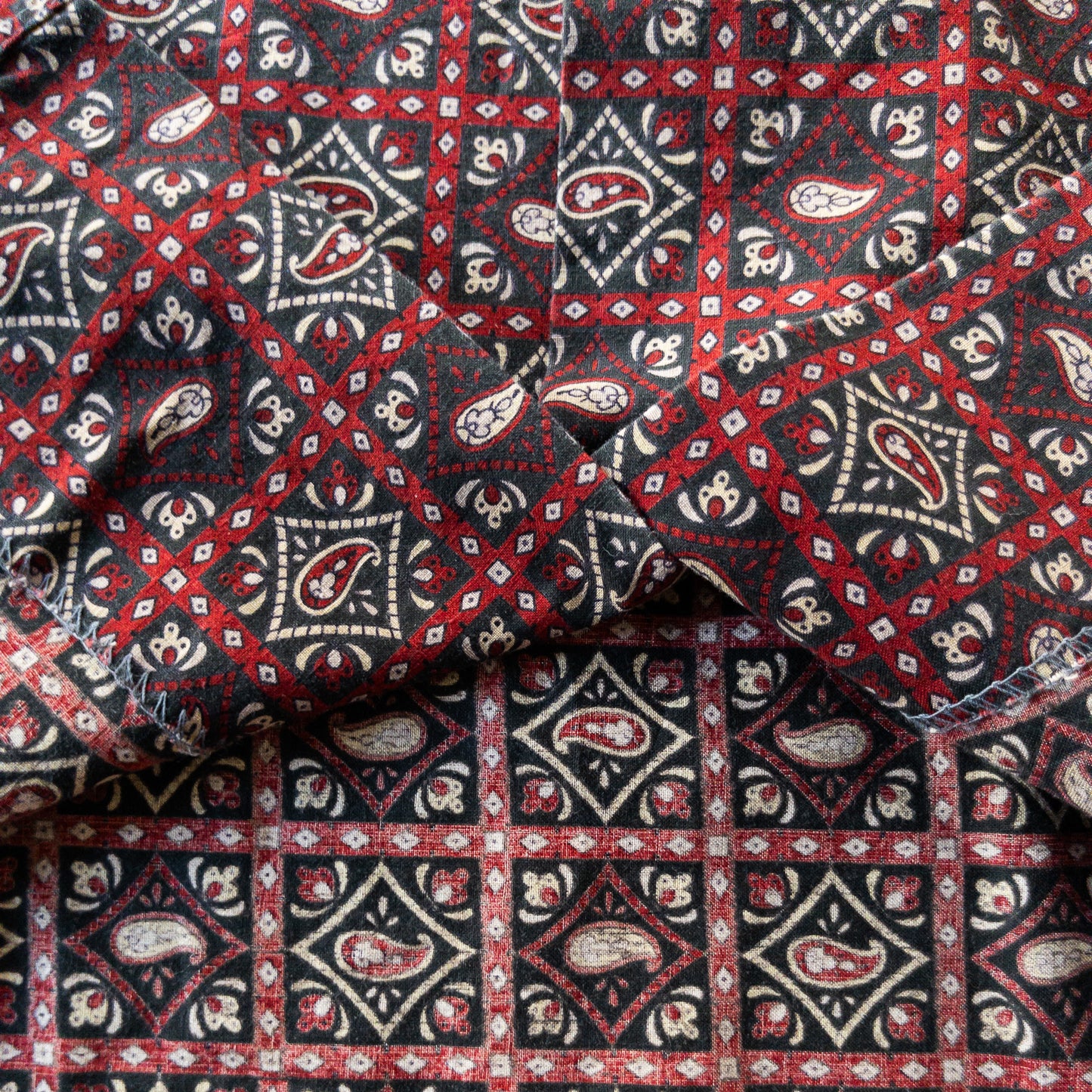 PILGRIM B.D.3/4 QUATER SLEEVE PAISLEY PRINT BOX SHIRTS VINTAGE 60'S