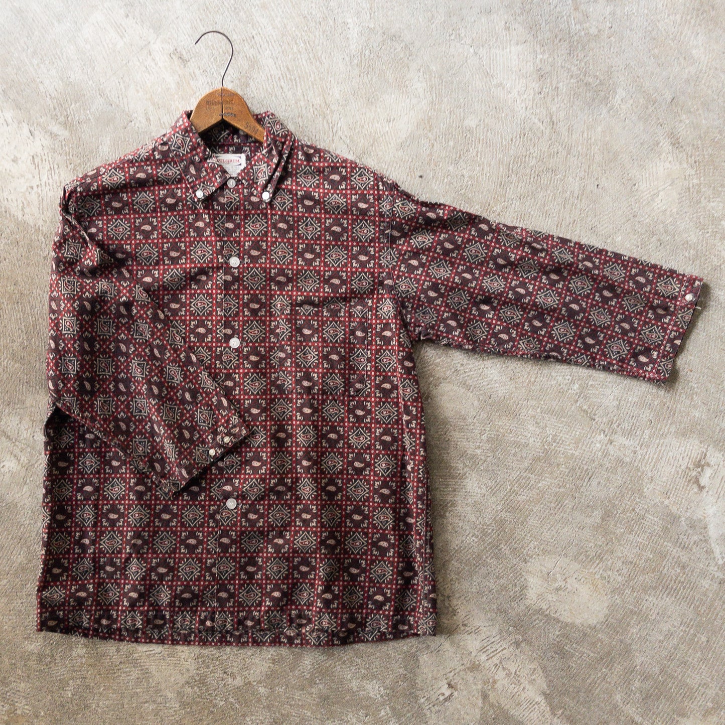 PILGRIM B.D.3/4 QUATER SLEEVE PAISLEY PRINT BOX SHIRTS VINTAGE 60'S
