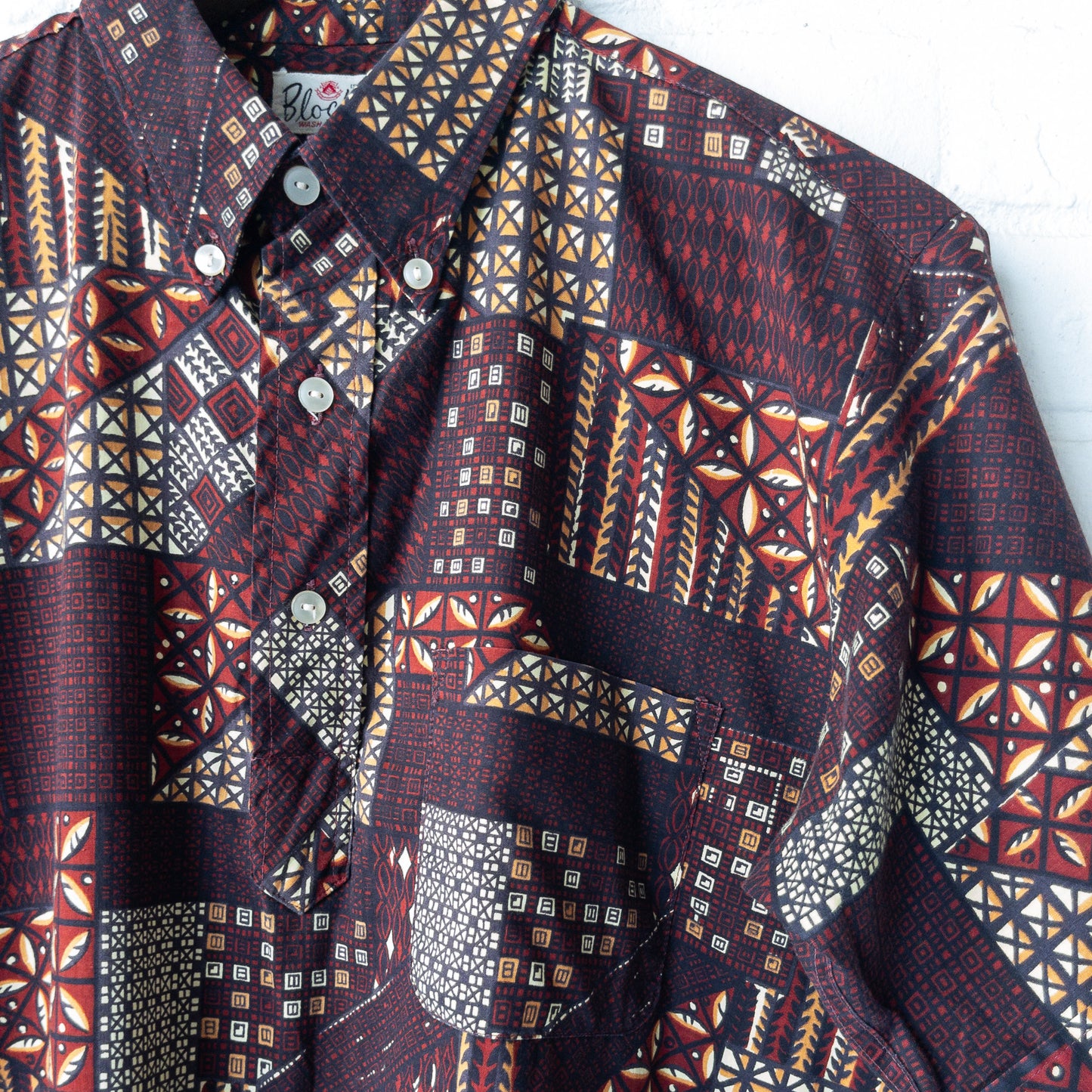 BLOCKS B.D. BATIK/FINE PETTERN PULLOVER SHIRTS 50-60'S VINTAGE