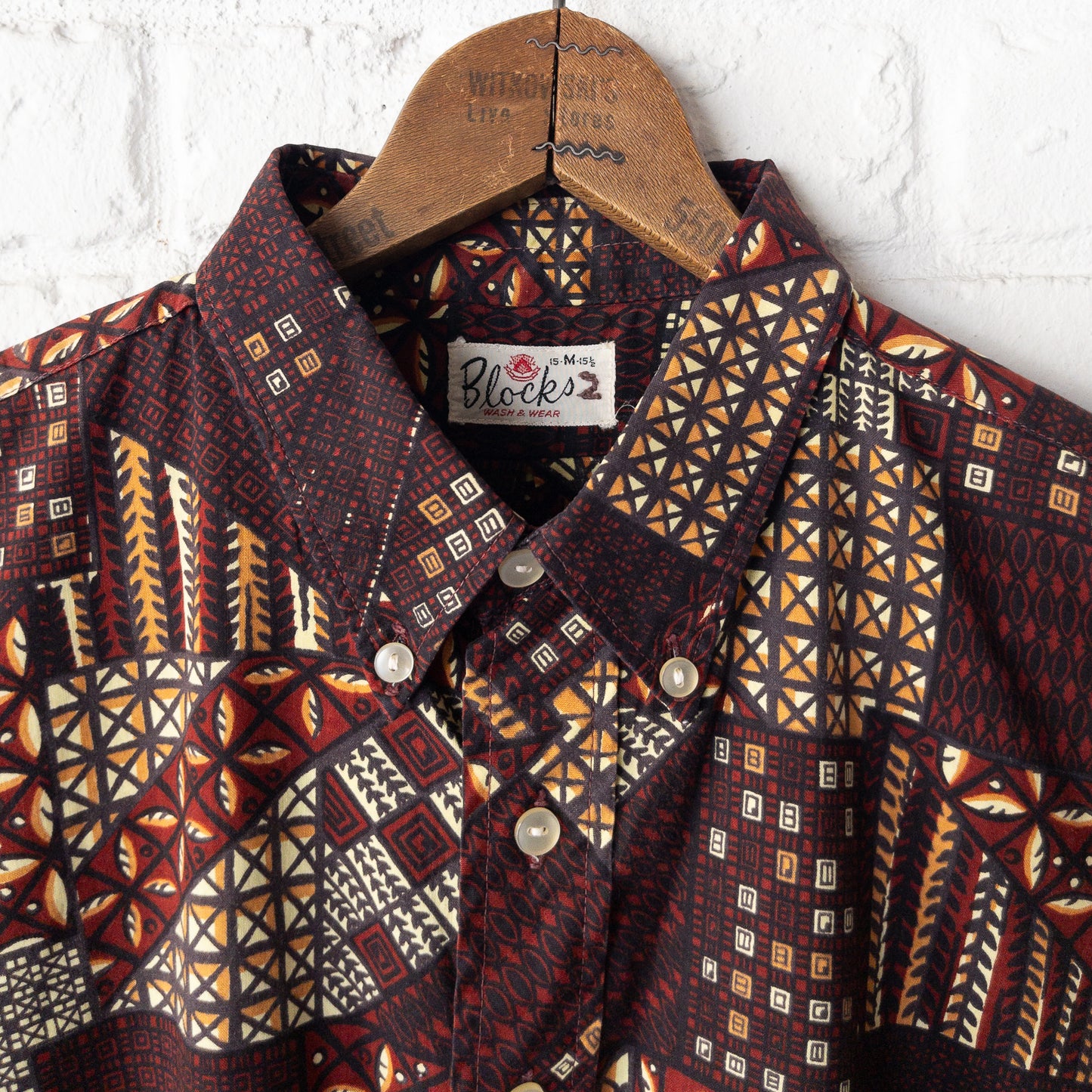 BLOCKS B.D. BATIK/FINE PETTERN PULLOVER SHIRTS 50-60'S VINTAGE