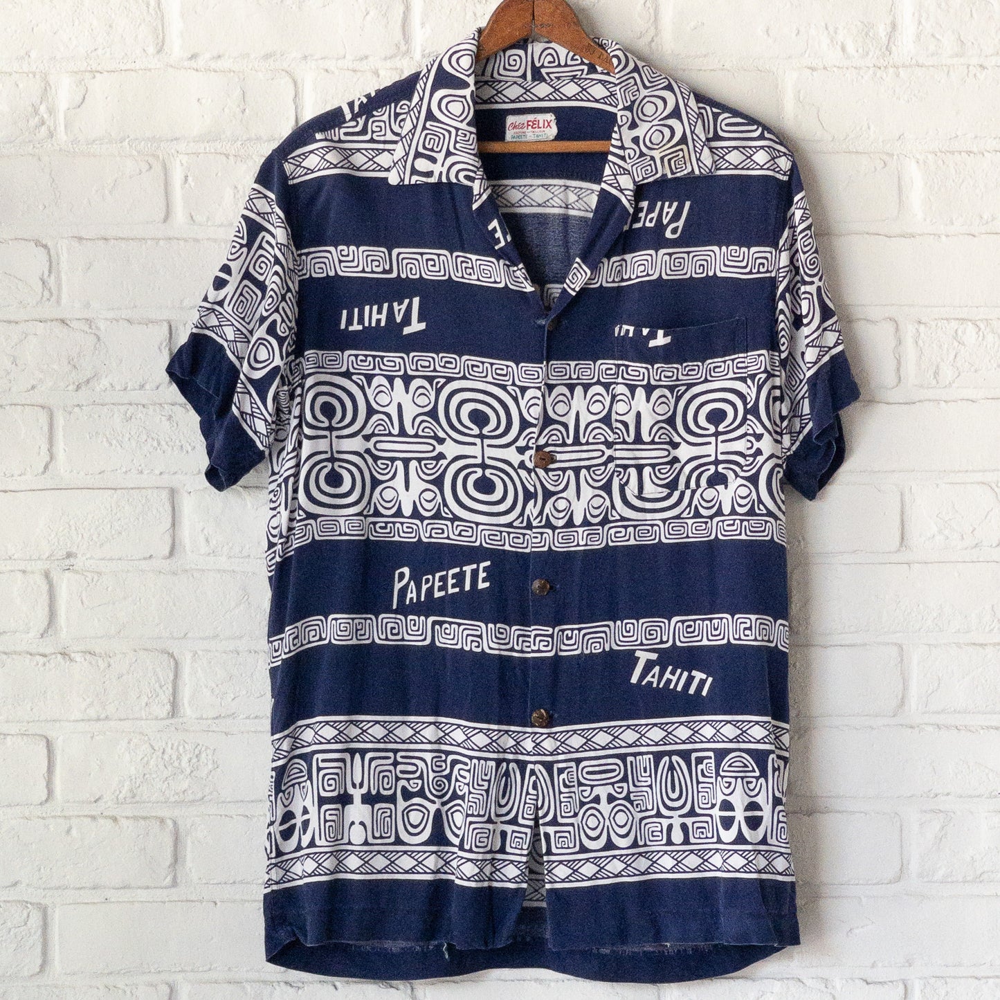 FELIX TAHITI POLINESIAN SAMOADYED INK PRINT SHIRTS VINTAGE 50'S