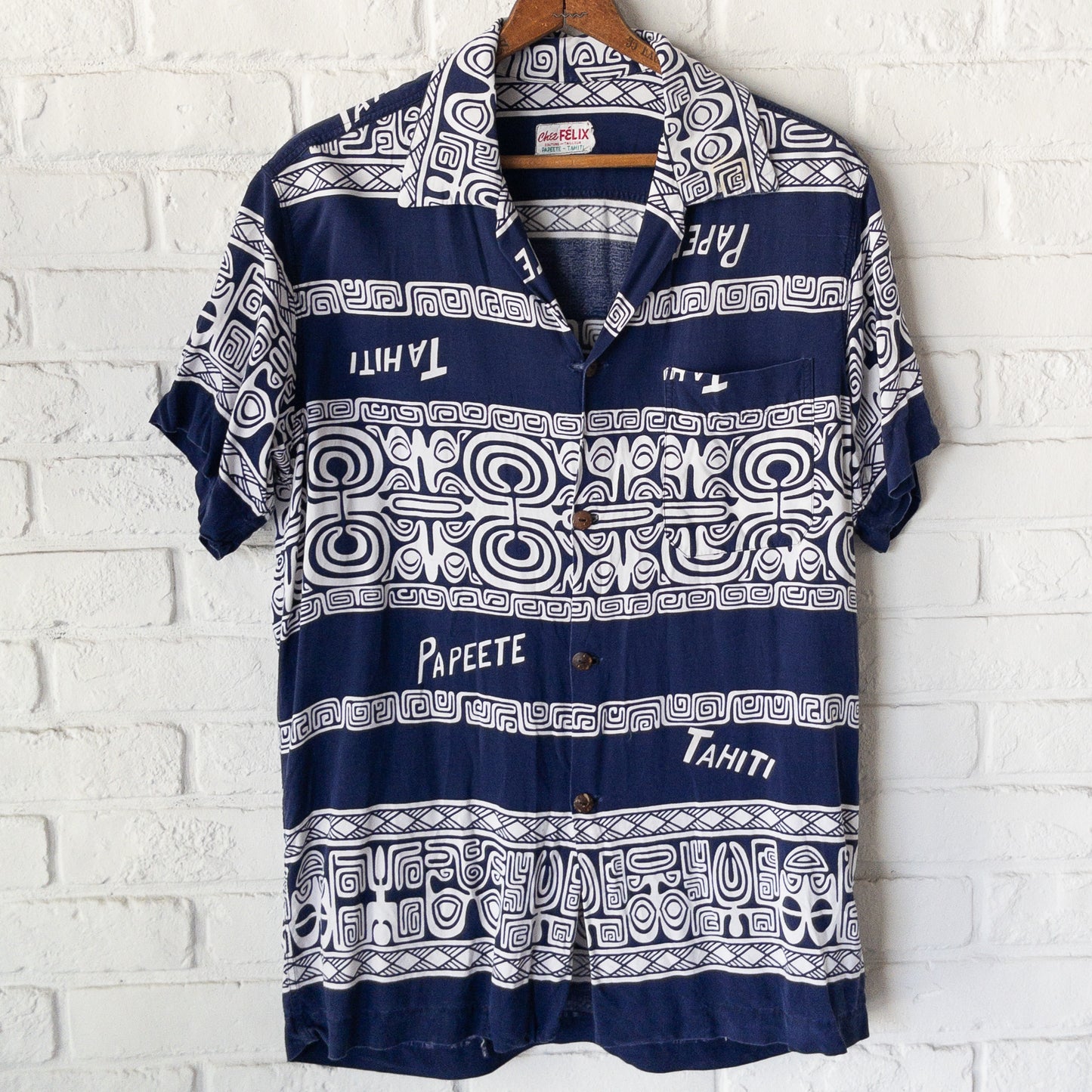 FELIX TAHITI POLINESIAN SAMOADYED INK PRINT SHIRTS VINTAGE 50'S